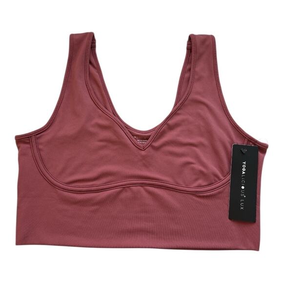 Yogalicious Women’s Nude Tech Contouring Cropped Bra Top Apple Butter Size XL - Picture 3 of 7